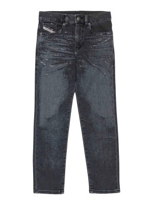 DIESEL: straight leg jeans - Kids' Black Logo Jeans