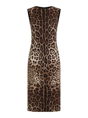 DOLCE & GABBANA: Knielange Kleider - Knielanges Kleid - Braun