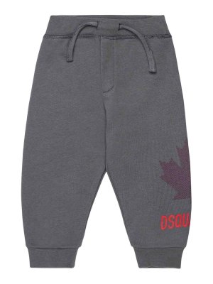 DSQUARED2: tracksuit bottoms - Kids' Grey Logo Joggers