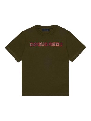 DSQUARED2: shirts - Kids' Green Cotton Crew-Neck T-Shirt