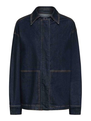 ELENA MIRO`: denim jacket - Dark Blue Denim Jacket