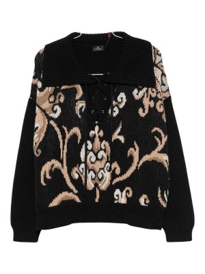 ETRO: Strickpullover mit Rundhalsausschnitt - Rundhalspullover - Schwarz