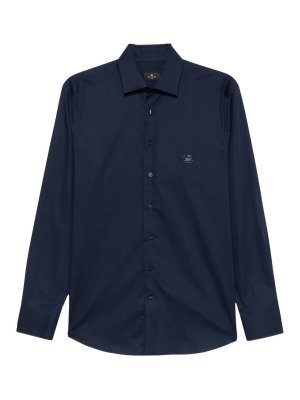 ETRO: camicie - Maglia con logo della Roma blu navy