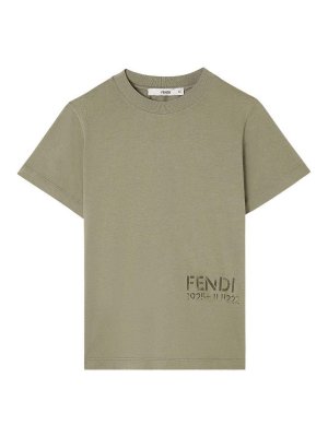 Fendi Jr: t-shirts - Kids' Olive Green T-Shirt