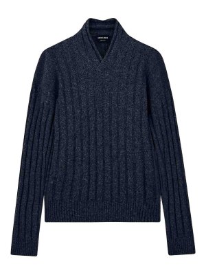 GIORGIO ARMANI: crew necks - Camel Hair Shawl-Collar Jumper