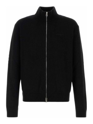 GIVENCHY: cardigans - Wool-Cashmere High-Neck Zip Cardigan