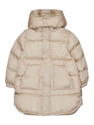 Maison Margiela: padded jackets - Kids' Beige Hooded Puffer Jacket