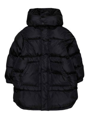 Maison Margiela: padded jackets - Kids' Black Hooded Puffer Jacket