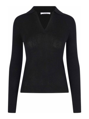 Max Mara: Strickpullover mit Rundhalsausschnitt - Rundhalspullover - Schwarz