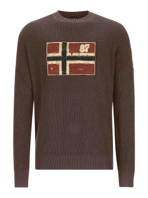 NAPAPIJRI: Strickpullover mit Rundhalsausschnitt - Rundhalspullover - Braun