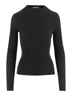 OLIVER LATTUGHI: Strickpullover mit Rundhalsausschnitt - Rundhalspullover - Schwarz
