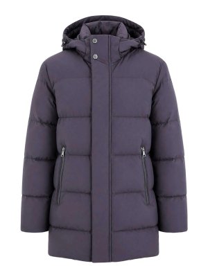PAUL & SHARK: casual jackets - Purple Hooded Puffer Jacket