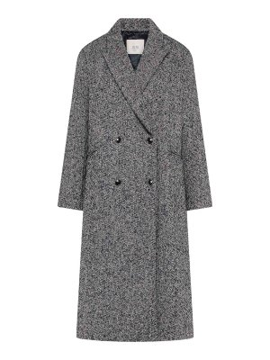 SEVENTY: long coats - Blue Wool Coat