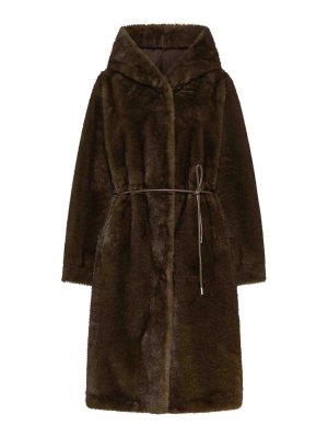 SEVENTY: long coats - Reversible Hooded Faux-Fur Coat