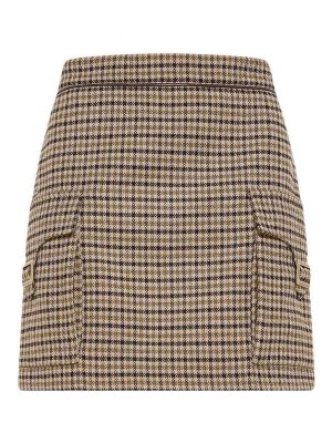 SEVENTY: mini skirts - Beige Pocket Miniskirt