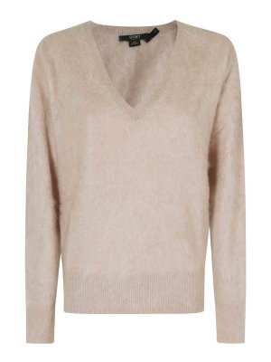 SEVENTY: Col en V - Pull À Col V - Marron