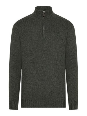 SEVENTY: Turtlenecks & Polo necks - Mouline Half-Zip High-Neck Jumper