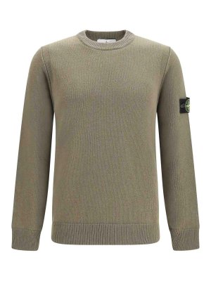STONE ISLAND: Strickpullover mit Rundhalsausschnitt - Rundhalspullover - Grün
