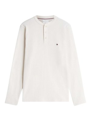 TOMMY HILFIGER: t-shirts - Cotton Waffle Henley T-Shirt