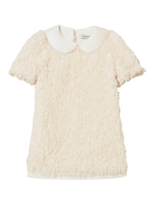 TWINSET: knee length dresses - Kids' White And Cream Dress