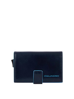 PIQUADRO: wallets & purses - RFID Leather and Metal Cardholder