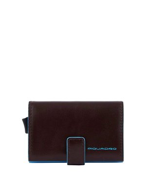 PIQUADRO: wallets & purses - RFID Leather and Metal Cardholder