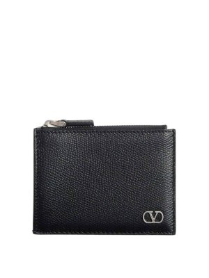 VALENTINO GARAVANI: wallets & purses - Black VLogo Signature Cardholder
