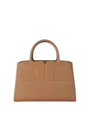 ELISABETTA FRANCHI: totes bags - Faux-Leather Logo Tote Bag