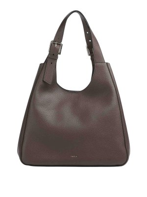 FURLA: totes bags - Chocolate Brown Dora L Tote Bag