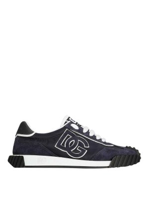 Dolce & Gabbana Jr: trainers - Kids' Blue and White Leather Sneakers
