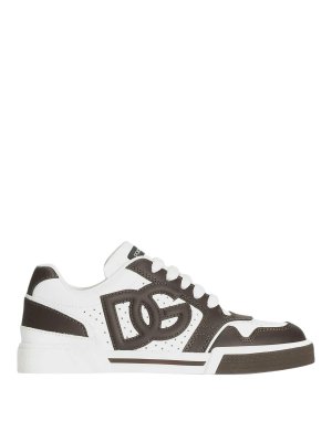 Dolce & Gabbana Jr: trainers - Kids' White And Brown New Roma Sneakers
