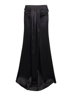 GIUSEPPE DI MORABITO: Knee length skirts & Midi - Draped Satin Skirt with Jewel Detail