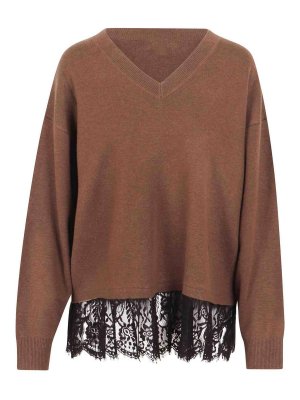 JOVONNA LONDON: Col en V - Pull À Col V - Marron
