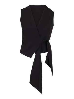 Max Mara: waistcoats & gilets - Crop Vest With Side-Tied Sash