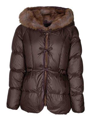 PEUTEREY: padded jackets - Vertis Short Down Jacket in Eco Fur