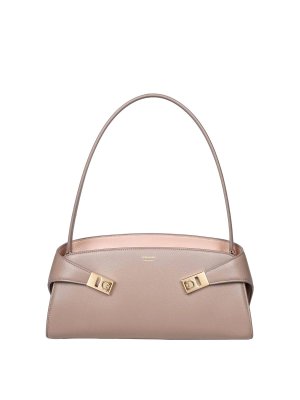 SALVATORE FERRAGAMO: shoulder bags - Hug Sh Ew Shoulder Bag In Taupe