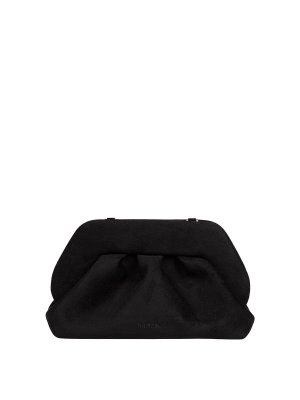THEMOIRè: clutches - Bios Medium Clutch In Suede Color Black