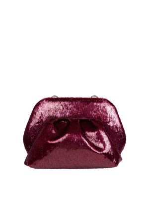 THEMOIRè: clutches - Bios Small Lurex Clutch Bag in Bordeaux