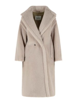 Max Mara: Fur & Shearling Coats - Tedgirl Beige Alpaca And Wool Coat