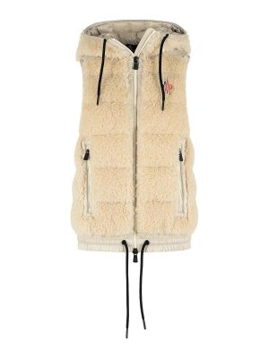 MONCLER: vests - Teddy-Style Insulated Hooded Vest