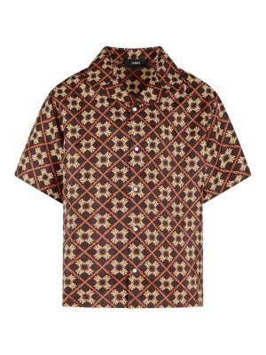AMIRI: shirts - Brown Silk Shirt