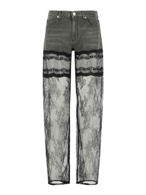 BLUMARINE: jeans dritti, a sigaretta - Jeans grigi e neri in denim e lacci