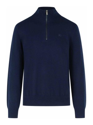 BURBERRY: crew necks - Sweater In Navy Cashmere Blend