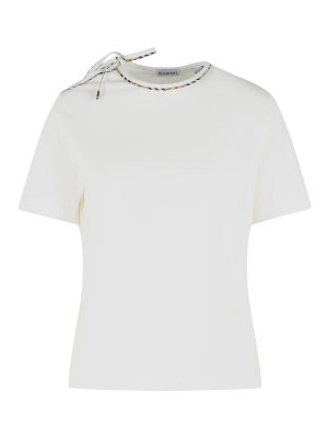 BURBERRY: t-shirts - Frankie Bow White Cotton T-Shirt