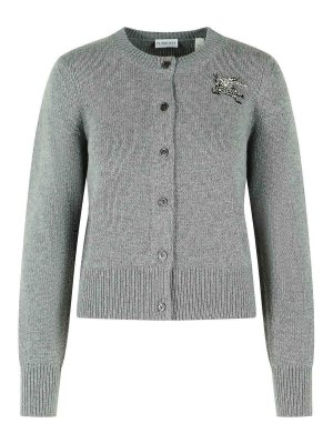 BURBERRY: cardigans - Sienna Ek Grey Cashmere Blend Cardigan