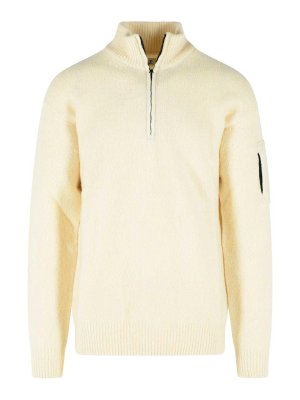 C.P. COMPANY: Strickpullover mit Rundhalsausschnitt - Rundhalspullover - Weiß