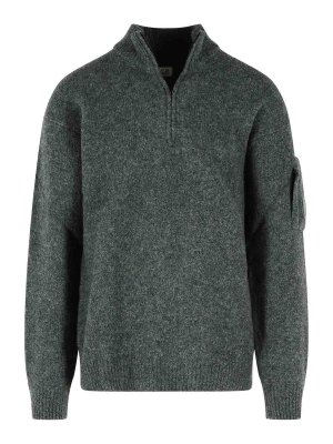 C.P. COMPANY: crew necks - Grey Wool Blend Sweater