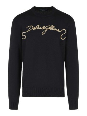 DOLCE & GABBANA: crew necks - Black Virgin Wool Sweater