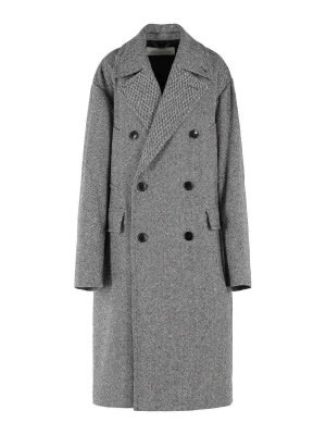DRIES VAN NOTEN: long coats - Rascott Grey Wool Coat