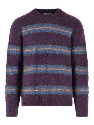DRIES VAN NOTEN: Strickpullover mit Rundhalsausschnitt - Rundhalspullover - Lila